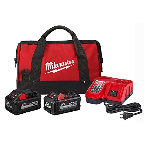 Milwaukee M18 18-Volt Lithium-Ion High Output Starter Kit with One 8.0 Ah and One 6.0 Ah Battery, Rapid Charger and Bag