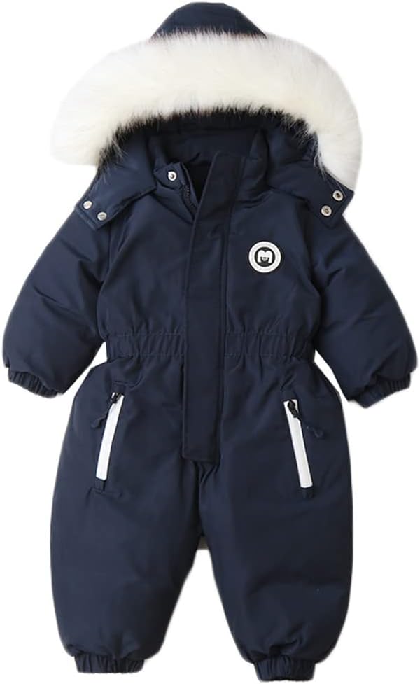 [JYTCGSU] ベビー服 ジャンプスーツ 新生児 ダウンロンパース 防寒 カバーオール 長袖 ロンパース スキーウェア フード付