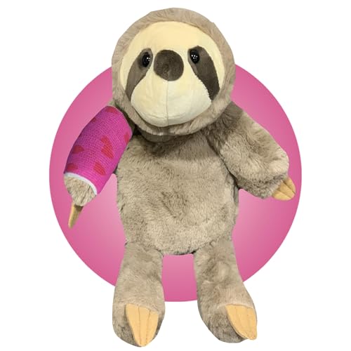 Stuffed Animal with Cast - Personalized Gift for Kids with Broken Arms or Legs - Broken Arm Gift for Boys and Girls - Choose Your Cast Color - 18" Tall Stuffed Sloth - Get Well Soon Gifts for Kids