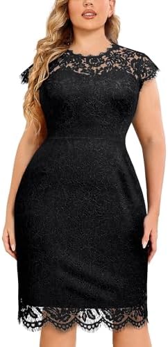 Miusol Women's Retro Lace Sleeveless Plus Size Formal Evening Pro...