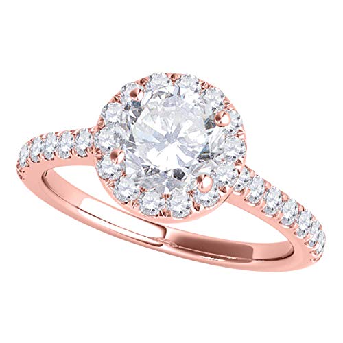 Captivating MauliJewels 0.75 Carat Engagement Wedding Diamond Bridal Ring Sets for Women in 14K Solid Gold - Exquisite Halo Design with Center Stone 0.25 CT and Side Stones 0.50 CT I-J-K/I2-I3 - Timeless Symbol of Love and Elegance - Meticulously Crafted in USA2