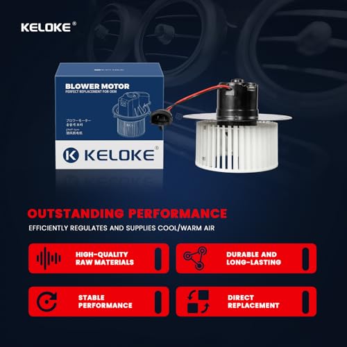 Image of KELOKE HVAC Heater Blower Motor Fan Compatible with Ford 1987-1996 F-150 /F-250 /Bronco, 1997 F-250 HD, 1987-1997 F-350, F-450 Super Duty 1997, F Super Duty 1988-1997, Replace# 700146 FOTZ18504A