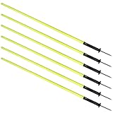 YRHome Slalomstangen Fussball Set 150cm Slalom Poles 6 Slalom Stangen mit Erdspieß Sprunghafte Agilität Stangen Fussball trainingszubehör für Koordinationstraining, Slalom, Fußball, Hundetrainingsset