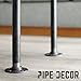 PIPE DECOR ½ in. x 24 in. Round Flange Pipe Table Legs (4 Pack), Industrial Steel Grey Fittings and Authentic Steel Plumbing Pipe, DIY Side Table Leg Kit with Hardware