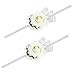 FAYBOX Velvet Open Rose Silvery Bling Ribbon Rhinestone Stretch Bracelet Wedding Prom Wrist Corsage Hand Flower Pack of 2 Ivory