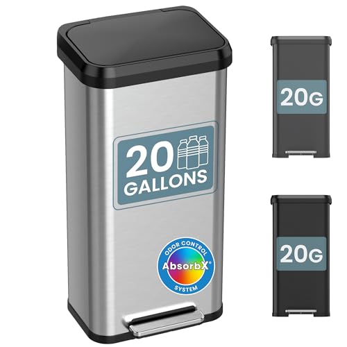 iTouchless SoftStep 20 Gallon Stainless Steel Step Trash Can