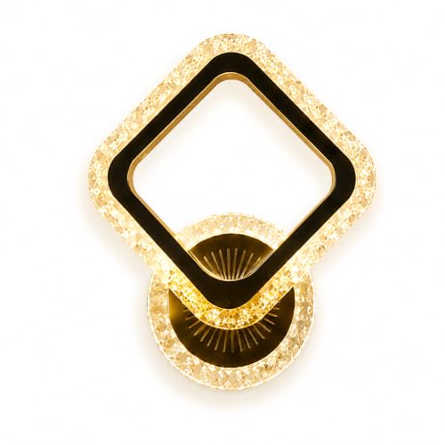 Image of Luxury Crystal LED Wall Light for Bedroom, Living Room & Hallway | Modern Diamond Design Decorative Wall Lamp | Warm White LED Wall Sconce | Premium Metal & Crystal Indoor Lighting