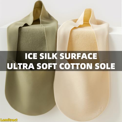 Image of Lomitract Thin No Show Socks (Women 5-12), Made of Ice Silk Surface on the Surface & Cotton on the Bottom