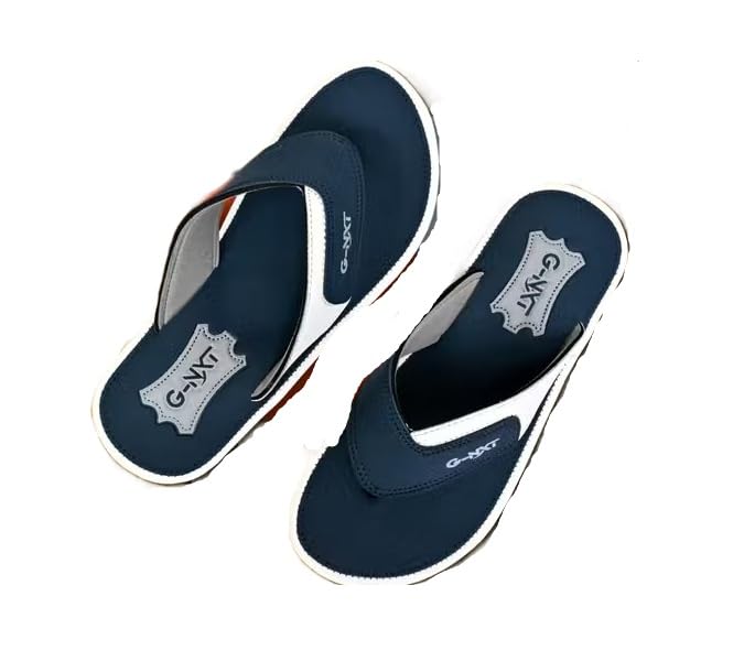 Image of Men's Printed Flip Flops Slippers Comfortable Slip On Pair Rubber Sole Casual Chappals For Home Outdoor Daily Use