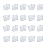 WDONAY 20PCS Oval Chair Leg Caps Clear Furniture Feet Cover Soft PVC Chair Leg Floors Protector Hard