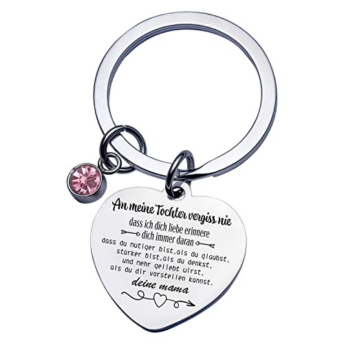 Rebundex Schlüsselanhänger mit Gravur Herz Mutter Tochter Geschenk für Tochter Geschenke von Mama Schlüsselanhänger zu Weihnachten Geburtstag
