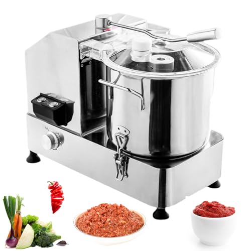 Picadora de alimentos de 2000 W con velocidad ajustable, procesador eléctrico de carne y verduras de 6 L, acero inoxidable comercial, ventana transparente visible
