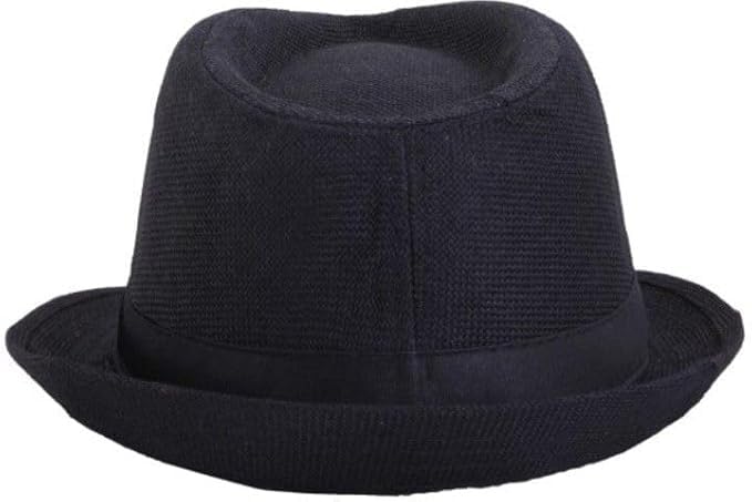 tiny tales TinyTales® Classic Cotton Fedora Hat, Black, Vintage Wide Brim, Lightweight Breathable, Perfect for Travel, Casual Wear-picture-24
