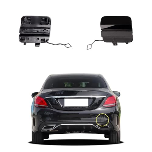 Goholy Car Rear Bumper Tow Hook Cover Compatible with Sports Mercedes Benz C Class W205 Sedan C300 C400 C43AMG 2019 2020 2021 Trailer Cover Cap 2058853303 Small Lid Towing Eye Cap Black