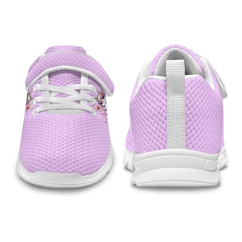 Yzaoxia Kids Tennis Shoes for Girls Lace Up Sneakers Running Shoes with Hook and Loop Barefoot Footwear Size 11-Size 2.53