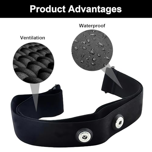 Banda elástica Ajustable para Cinta pulsometro Banda Pectoral Recambio Banda frecuencia Cardiaca Pulsometro Banda Pectoral Compatible con Garmin, Wahoo, Polar H10 H9, Coospo, Magene, Bryton, Livlov - imagen 4