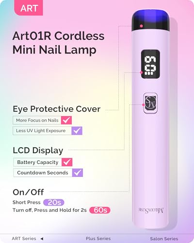 Image of MelodySusie Purple Handheld UV Light for Gel Nails and Rhinestone Glue Kit