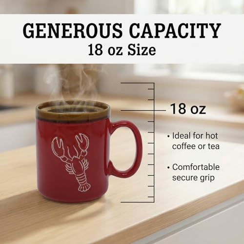 Taza de cerámica Cape Shore 18 oz con diseño de langosta miniatura 6