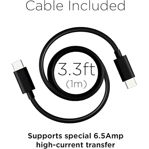 Image of Motorola Original 68W Turbo Power Charger for Motorola Edge 60 Pro /Edge 60 Stylus /Razr 50 Ultra /Moto G84 /G54 /Moto E40 /Moto G35 /Edge 40 Neo with 3.3FT Type C Fast Cable (68W Turbo Charger), Black