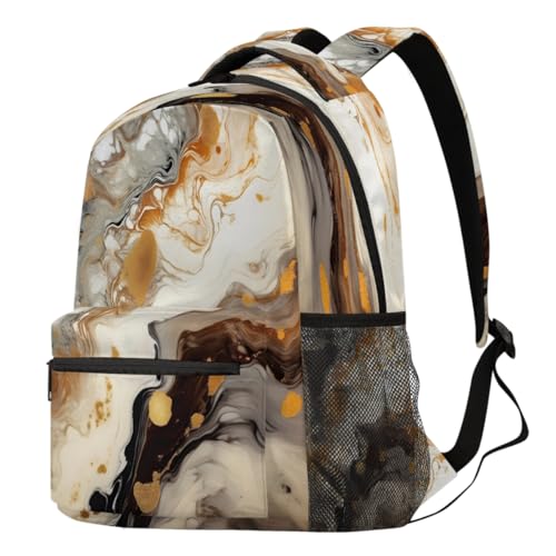 Sac à dos imprimé marbre abstrait grand format pour ordinateur