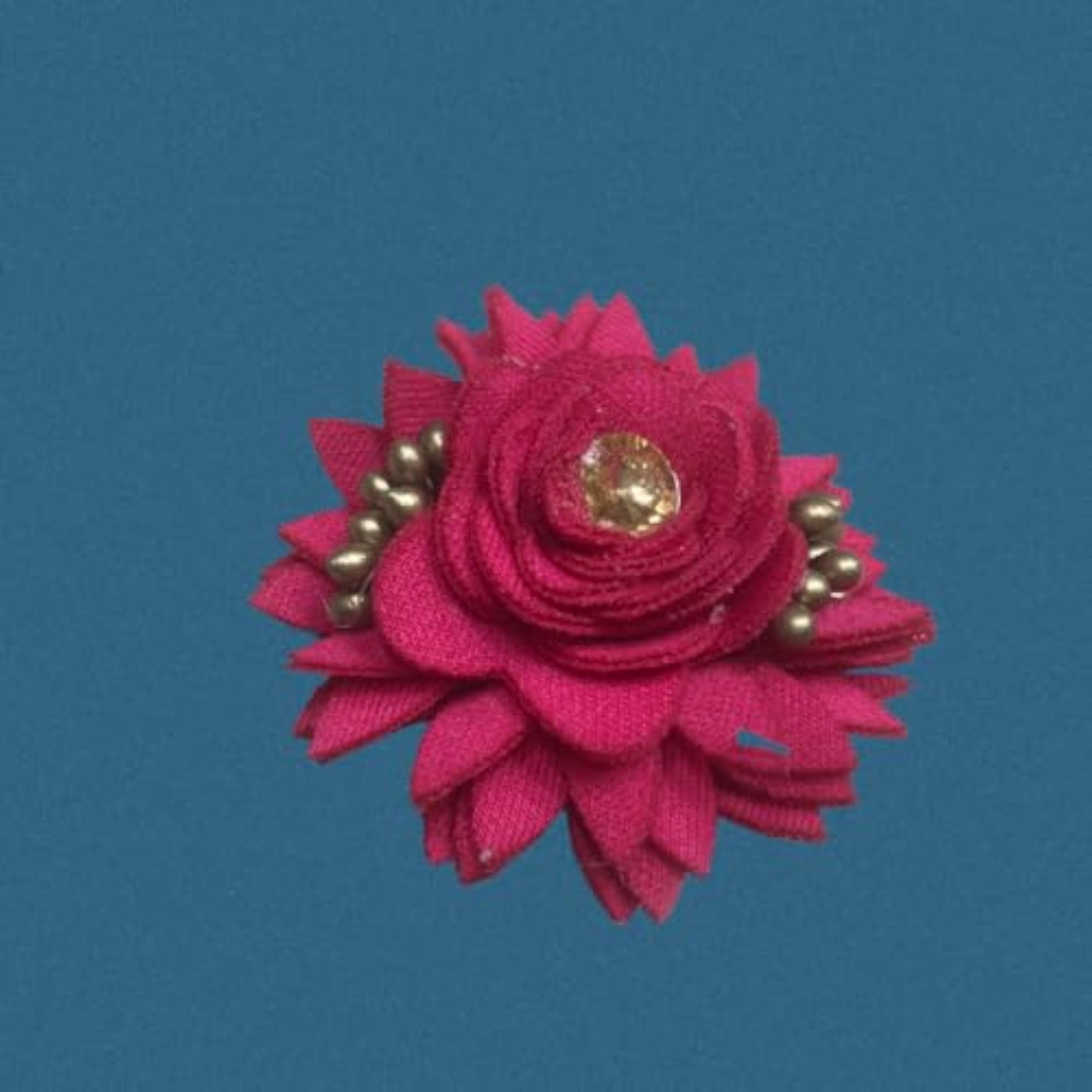 Artificial Netted Fabric Rose Flowers with Buds, Dark Pink, 12 pcs