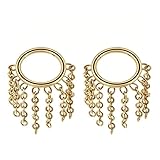 Homxi 2PCS Piercing Nariz Hombre Oro Calibre 16 (1.2x10mm), Aro con Borlas Cadena, Acero Inoxidable Pendientes Piercing Oreja