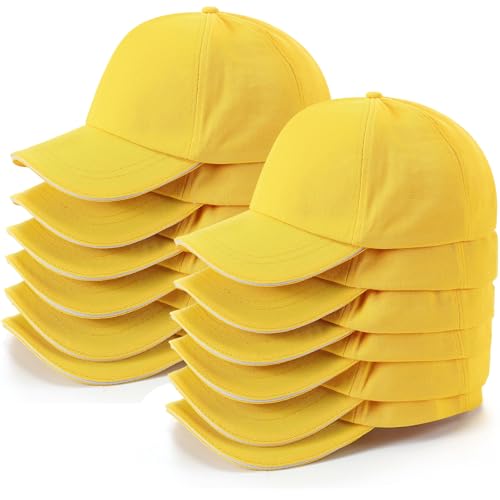 Image of Shyyween Kids Baseball Caps Youth Adjustable Plain Baseball Hats Cotton Blank Hats Bulk for Girls Boys Sport Team