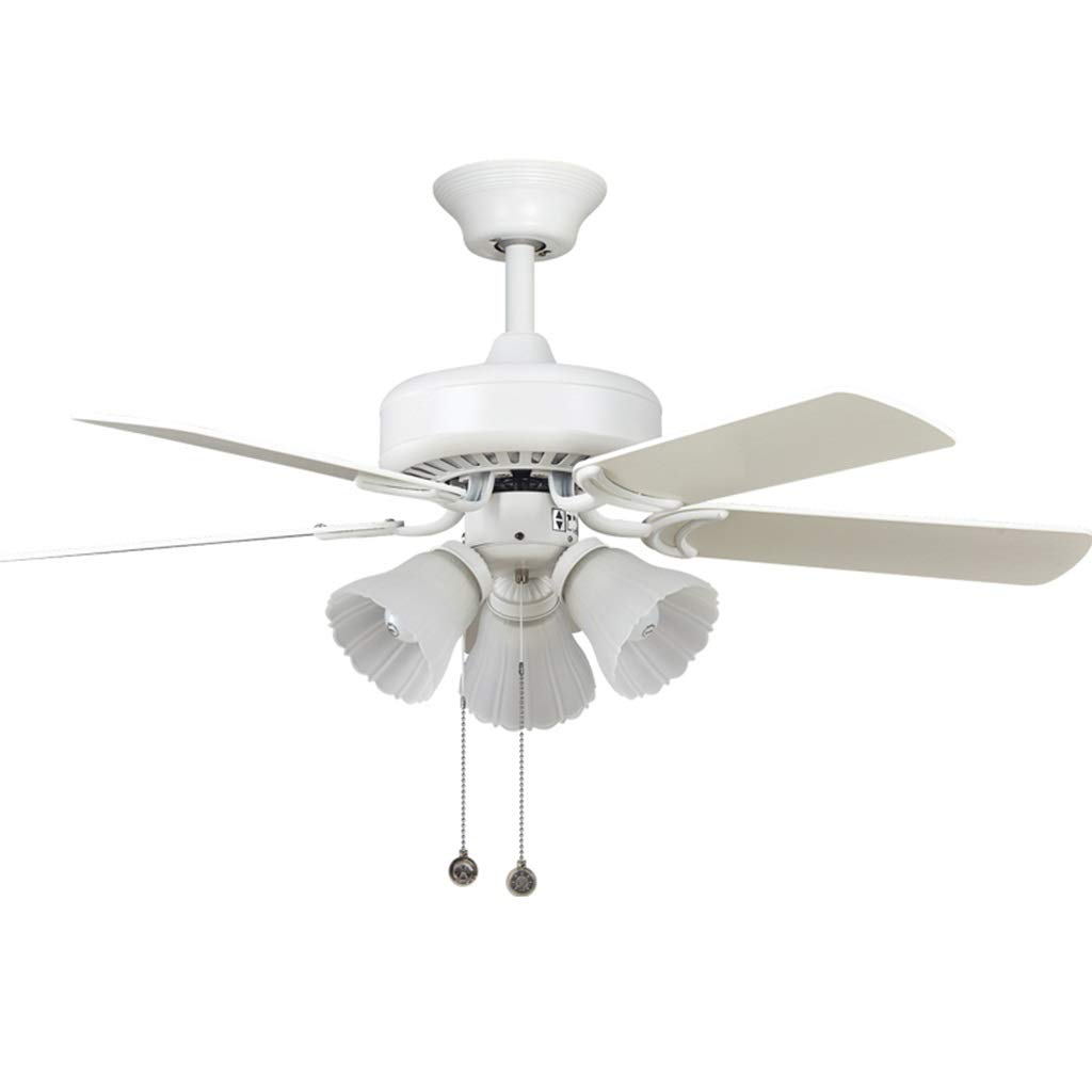 Ventilateur de plafond blanc 42 pouces avec lumière pour chambre