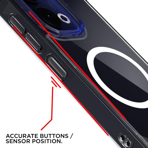 Image of Amazon Basics Back Cover for Oppo Reno 13 5G Mag-Safe Shockproof PC + TPU Protective Case Magnetic Support Bumper Case (Transparent Mag-Safe)