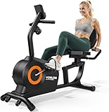 YOSUDA Cyclette da Seduta, 16 Livelli di Resistenza Magnetica, Silenziosa, Cyclette Reclinata per Casa, Sedile Regolabile, Montaggio Semplice, Display LCD e Sensori di Polso, 160kg, cyclette da casa