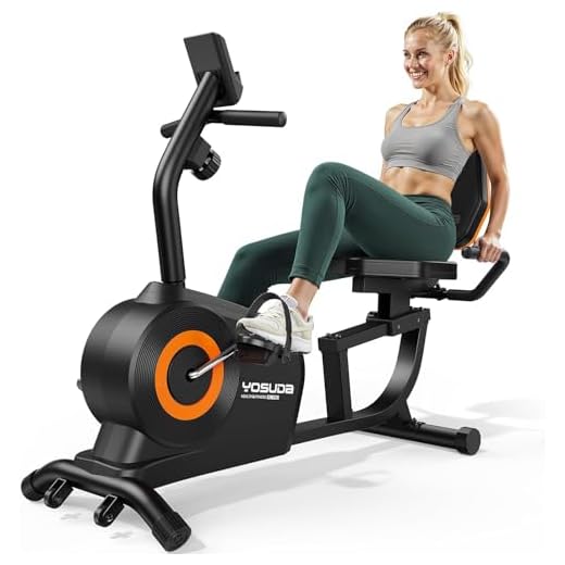 YOSUDA Liegeergometer Testsieger, 16 Widerstufen, Magnetbremse, Leise Liegerad Heimtrainer, verstellbarer Sitz, einfache Montage, LCD-Display und Pulssensoren, 160kg, Heimtrainer Fahrrad für Zuhause