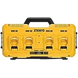 DEWALT DCB104-QW - Cargador rápido 4 Puertos XR FLEXVOLT: 54V - 18V - 12V carril Li-Ion (4x8,0A)