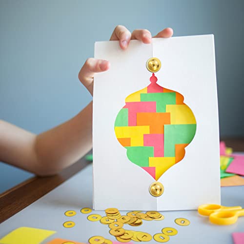 image for Demissle 500 Pcs Brass Washers Brads Paper Fastener Metal Brass Fasten