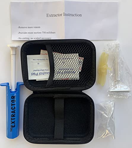 Finever Insect Bug Bee Sting Snake Bite Venom Extractor Suction Kit Tool Sting Pump First Aid Safety Fast Emergency For Hiking Backpacking Camping Blue Suction And Case #TOP1