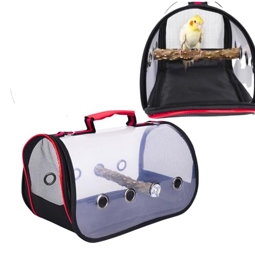 Bolsa Pássarinho Mala Caixa Transporte Pássaro Aves Papagaios Calopsita (Vermelho)
