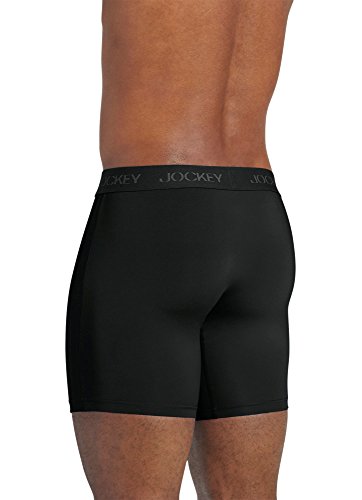 Jockey Men's Underwear Sport Microfiber 7" Boxer Brief, Black, L #TOP2