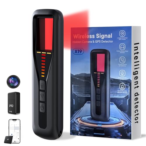 AI Hidden Camera Detectors for Travel 2026 Upgraded Spy Camera Finder, Wireless Signal Scanner for Car/ Bathroom/ Hotel. Features 4 Detection Modes, 5 Sensitivity Levels and 25 Hour Battery Life