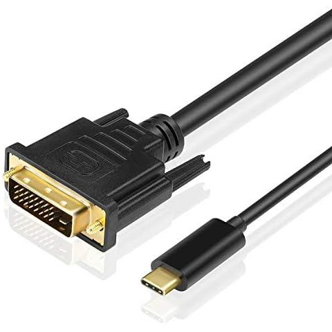 USB C to DVI Cable Adapter, USB 3.1 Type C to DVI(24+1) Male 4K Compatible with MacBook Pro 2019/2018, Chromebook Pixel, Xps 13/15, Yoga 920/910, Galaxy S10 Plus, S10, LG G5 Cover