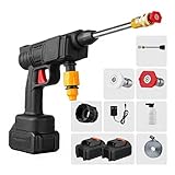 Wizvox Carro con Pistola De Agua InaláMbrica, Potencia 600w, Dos BateríAs 24v1500mah Hidrolimpiadora, FáCil De Cargar Limpieza Exterior, para Limpieza De Ventanas