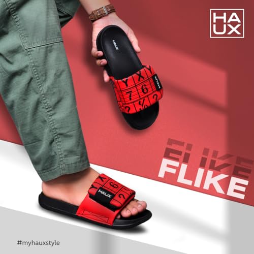 Image of HAUX Stylish Men's Sliders - Comfortable Slip-On Sandals with Modern Look | Lightweight, Durable, and Comfortable Footwear for All-Day Wear