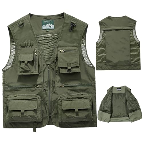 Chaleco de pesca para trucha transpirable y casual con cuello en V 6
