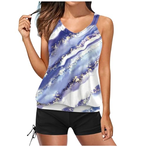 Maillot de bain tankini deux pièces femme cachant le ventre avec short confortable
