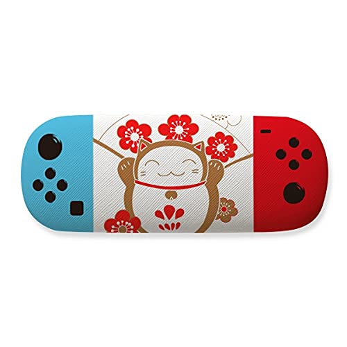 Étui de rangement pour lunettes motif chat japonais en tissu style cerisier