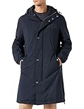 Capucha ajustable Armani Exchange Logotipo Impreso en la Parte Trasera y Frontal, Bolsillos Grandes, Capucha Ajustable Chaqueta, Azul Marino, XL para Hombre