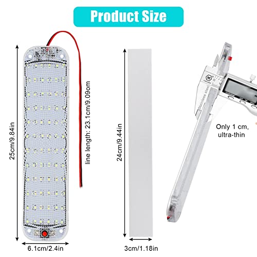 Linkstyle 12V Led Light Strip, 6500K 980Lm 72 Leds Interior Light Bar, 10W 12V Led Light Bar With Switch, 12V Led Strip Lights Fixture, 12V Lights For Enclosed Trailer Car Van Rv Truck Camper, 4Pcs #TOP4