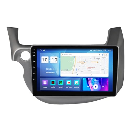Radio de Coche Android 12 de 10" para Honda Jazz (2007-2014), CarPlay y Android Auto inalámbricos, navegación GPS, WiFi 4G, RDS, DSP, Pantalla táctil, Mirror Link, SWC