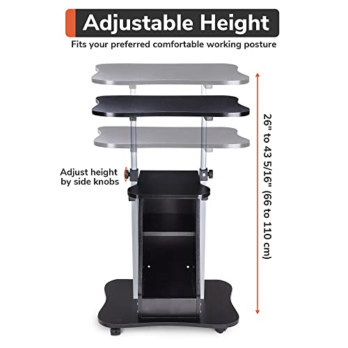 image for Yescom Mobile Laptop Cart Podium Adjustable Height Laptop Stand Portab