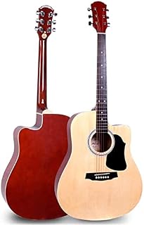 Full Size Guitar Acoustic Guitar Travel Guitar Student Exercises Metal Strings 41 Inches Sound Adjustable Beautiful Sound Beginner Acoustic Guitar Starter Package Student G (A Beige) (A Beige)