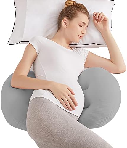 GUBEI Pregnancy Pillow Maternity Side Sleeping Pillow , Pregnancy Double Wedge Pillow Support Body, Belly, Back, Knees, Maternity Pillow with Removable Jersey Cover