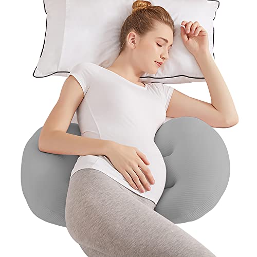 Gubei Pregnancy Pillow Maternity Side Sleeping Pillow , Pregnancy Double Wedge Pillow Support Body, Belly, Back, Knees, Maternity Pillow With Removable Jersey Cover #TOP22